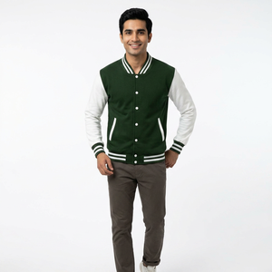 Venta al por mayor de los hombres de lana Varsity chaqueta de cuello alto personalizado chaqueta de béisbol de moda personalizada Letterman CollegeBaseballjacket para los hombres - Product Image 1