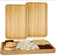 Plateau de service rectangulaire en bois avec design de plat, couleur et logo personnalisables, style américain pour un usage domestique