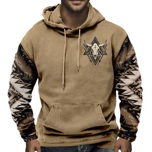Retro Tribal Phong Cách Đồ Họa Áo Nỉ Cho Nam Giới Hoodies Vintage Tracksuits Áo Thun Nguyên Thủy Chất Lượng Cao Hooded Tops - Product Image 5