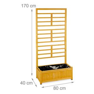 Garden Pots <strong>Planters</strong> Outdoor Home <strong>Large</strong> Wood <strong>Planter</strong> Box Lattice <strong>Trellis</strong> for Climbing Plants Classic Modern Customizable Size - Product Image 2
