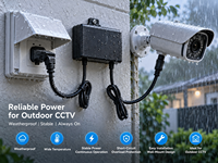 PSU Outdoor 12W 90-264Vac 5/9/12V AC/DC Adapter Tahan Air Pemasangan Gantung Kelas-II Level VI untuk Lampu Teras Hynapower HP-A12S-2