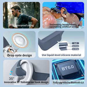 ES-988 Bone Conduction Headphones Bluetooth 6.0 IPX8 Waterproof Sports Earphones Nebula Gray Foldable Design - Product Image 4