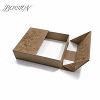 Boîte portable auto-élevante en papier kraft écologique, emballage pliable en carton personnalisé et durable avec fermeture magnétique pour