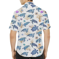 Chemise Hawaïenne Personnalisée Tortue de Mer Impression à la Demande POD Chemise Aloha Tortue Océanique Personnalisée Livraison Directe Sans Minimum