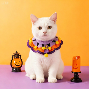 Fabrik Direkt verkauf Halloween Hand gestricktes Halsband Lätzchen für Hunde Nettes Haustier Lätzchen Haustier Hals wärmer Katzen hut - Product Image 6