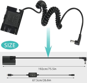 USB-C PD Cable adaptador decodificado ACK-E6 LP-E6 DRE6 para Canon EOS 5D Mark IV II 5DS R 5D4 5D2 5D3 6D 6D2 7D 7D 60D 60Da 70D 80D <span class=keywords><strong>90D</strong></span> - Product Image 3