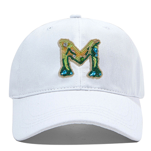 Casquette de baseball vintage noire multicolore avec alphabet anglais organique, personnalisable avec des noms, effet froissé, motif poney - Product Image 1