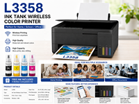 Imprimante jet d'encre couleur sans fil L3358 neuve, tout-en-un, avec réservoir d'encre ECO, pour la maison et le bureau, copieur, scanner, système de réservoir d'encre