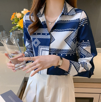 Nouvelle Mode 2024 Blouses et Chemises Imprimées OEM pour Femmes Manches Longues Printemps Automne Blusas Mujer