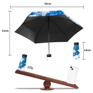 19 Inches Super Light Manual OEM Service Mini <b>Umbrella</b> with UV Protection Auto Close Iron Frame-Compact Folding for Travel Gifts - Product Image 4