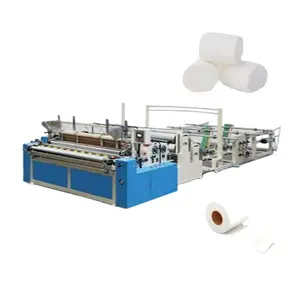 Mesin pembuat tisu Toilet kamar mandi skala kecil jalur produksi lengkap sepenuhnya otomatis kecepatan tinggi harga mesin pembuat gulungan kertas tisu di Tiongkok