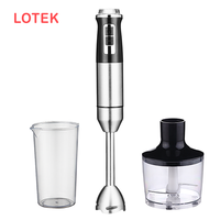 Mixeur Plongeant Électrique Multifonctionnel avec Commande par Bouton Poussoir, Lames en Acier Inoxydable, 21 Vitesses Variables