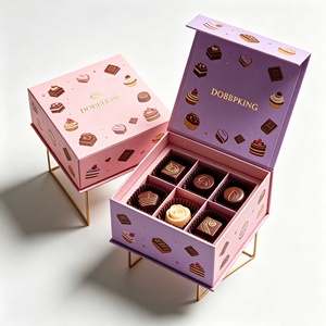 Caja de Regalo Magnética de Lujo Personalizada con Interior de Satén Negro, Caja Premium para <span class=keywords><strong>Bombones</strong></span> de Boda con Satén en el Interior - Product Image 1