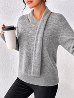 Pull en tricot texturé bleu roi à rayures blanches pour femme, coupe décontractée, col rond avec ourlet côtelé, OEM/ODM