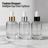 Bouteille en verre à compte-gouttes à fond épais, personnalisable, finition mate, 30 ml 50 ml, pour sérum, crème, soins capillaires et cutanés, luxe, perruques, mascara