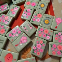 Juego de Mahjong Americano, Mahjong con Grabado de Panda en Tinta China, para Regalo o Recuerdo Cultural