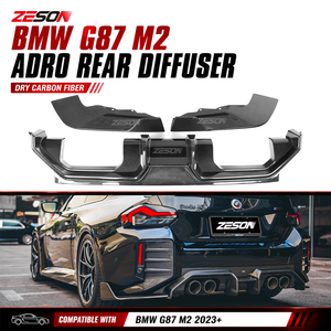 Diffuseur arrière ZESON en fibre de carbone sèche style AD 3 pièces pour BMW M2 G87 Coupé <span class=keywords><strong>2023</strong></span>+ - Product Image 1