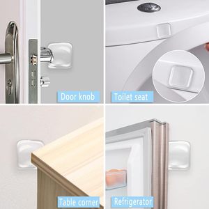 6 pièces clair carré le plus fort auto-adhésif maison mur porte poignée butée pour porte poignée garde porte pare-chocs <span class=keywords><strong>silencieux</strong></span> - Product Image 3