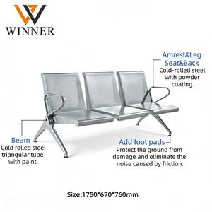 Silla de <span class=keywords><strong>Espera</strong></span> Moderna de Metal para Exteriores para Áreas Públicas Bancos Aeropuertos Hoteles Centros Comerciales - Product Image 4