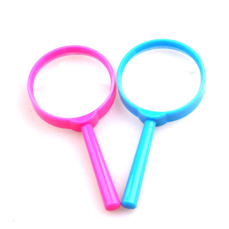 Детские ручные пластиковые увеличительные очки 3X, Портативная Лупа для чтения, детские игрушки для изучения природы