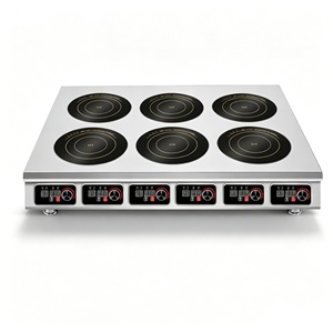 6 Burner Commercial Induction Stove, 3500W Per Head Multi Zone Induction <b>Cooktop</b> for Malatang and Catering Kitchen - Product Image 6