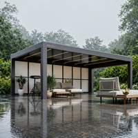 Gemotoriseerde lamellenpergola van aluminium, aluminium pergola, aluminium pergola gazebo, waterdichte buitenoverkapping voor tuin en terras