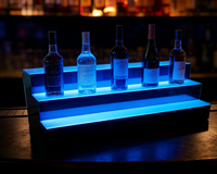 Support de présentation de bouteilles de vin en perspex éclairé par LED portable à 4 étages pour étagère de bar et design d'intérieur