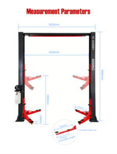 Hongtech HOT-TP4 4Ton Hydraulic Two Post <span class=keywords><strong>Car</strong></span> Lift Portable Automatic Lock Release Kapasitas Angkat 4000kg Daya Angkat 5 Tahun Garansi - Product Image 6