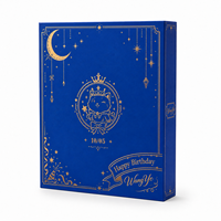 Boîte d'emballage en forme de livre en papier spécialisé avec pelliculage UV sélectif effet doux et insert en papier, faible MOQ