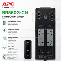 APC Back UPS Pro Line UPS Interactive 550VA 330W avec prises AVR Green Power Saving et conception de batterie remplaçable par l'utilisateur