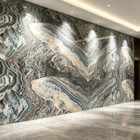 Panneau mural en marbre veiné gris noir, feuille de PVC haute brillance, décoration intérieure commerciale pour restaurant