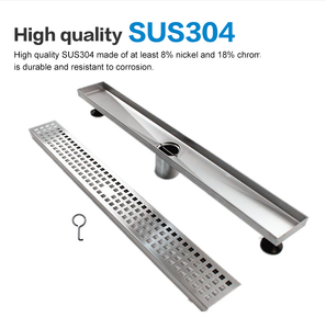Drenaje de Baño de Alta Calidad, Acero Inoxidable 304, Drenaje de Piso Invisible Largo, Drenaje <span class=keywords><strong>Vertical</strong></span> Prefabricado - Product Image 4