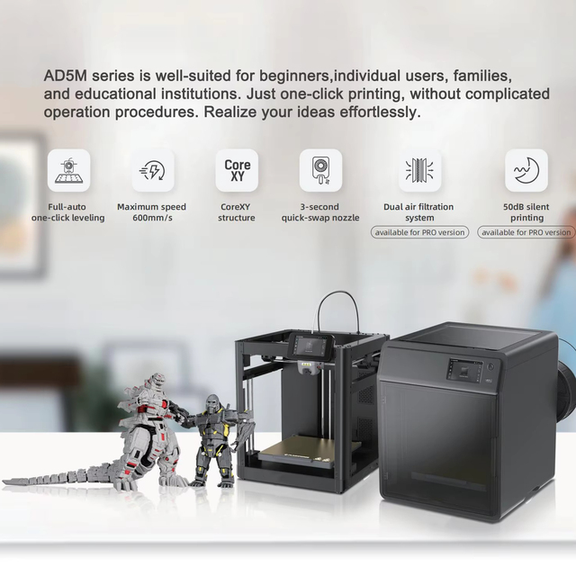 Fast Print Speed 300mm/s Big Print Size 220mm * 220mm* 220mm Automatic Multi-color FDM 3D Printer