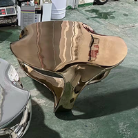 Table basse en acier inoxydable poli/miroir 201 304, design nuage creux électroplaqué, style luxe léger