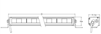 Barre lumineuse à faisceau combiné bicolore DRL à rangée unique 14" 20" 32" 42" 52" pour 4x4, tout-terrain, SUV, camion, homologuée Emark