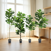 Longstar Ficus Lyrata Artificiel, Vente en Gros Usine, Plantes Rondes, Arbre de Jardin, Décoration de Paysage Extérieur