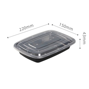 Boîte à bento personnalisée à un compartiment Boîte à lunch en plastique de gros Boîte à lunch de style américain avec couvercle - Product Image 4