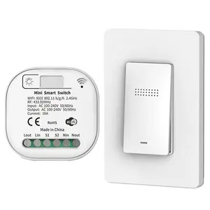 Interruptor inteligente RF kinético impermeable, módulo de interruptor Wifi Tuya, Control por voz, para mejorar el hogar, 1/2/3 entradas, EE. UU.