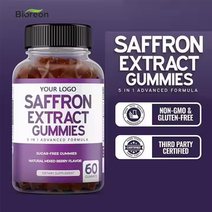 Gummies à l'extrait de safran en marque propre, régulent l'humeur, gummies véganes sans sucre, favorisent la circulation sanguine, compléments alimentaires pour la santé - Product Image 2