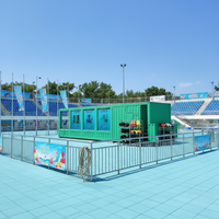 Piscine Conteneur Préfabriquée Populaire de 40 Pieds en Structure Acier avec Grandes Fenêtres en Verre, Design Industriel, Écologique, Garantie 2 Ans