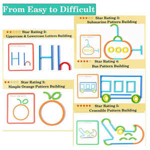 Montessori abbinamento Puzzle giocattoli per bambini in età prescolare creativi bastoni anelli Puzzle educativo per l'apprendimento precoce intelligenza - Product Image 4