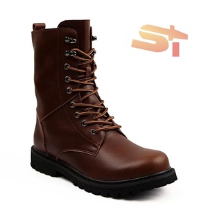 <span class=keywords><strong>Botas</strong></span> de Senderismo Negras de Media Caña SIKE de Cuero con Puntera de Acero para Hombre y Mujer, Estilo Táctico y de Desierto - Product Image 3