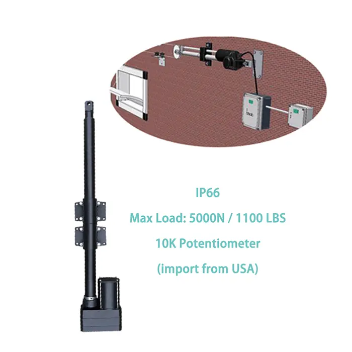 TOMUU 120V भारी शुल्क 5000N स्ट्रोक 200-1200mm निविड़ अंधकार वेंटिलेशन रैखिक Actuator