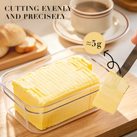 Organisateur de cuisine : Beurrier en ABS avec coupe-beurre, trancheuse en acier inoxydable, boîte de rangement pour beurre, boîte de conservation pour fromage, boîte de rangement alimentaire