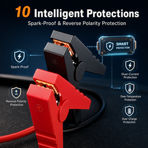 Démarreur de Voiture Portable 1200A <span class=keywords><strong>avec</strong></span> Compresseur d'Air, <span class=keywords><strong>Gonfleur</strong></span> de Pneus 160PSI, Batterie Externe 16000mAh, et Alimentation 12V - Product Image 5