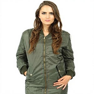 Vintage Quilted Satin <b>Waterproof</b> Reversible Women's Long Line Bomber <b>Jacket</b> Customizable - Product Image 3