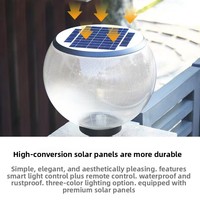Lampe solaire extérieure ronde IP65 étanche avec batterie au lithium rechargeable pour jardin et cour, éclairage LED