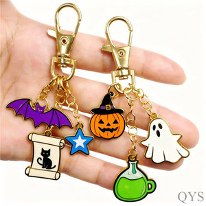 QYS <b>Custom</b> Round Zinc Alloy Carabiner Keychain With Silk Screen Printing For Souvenir Fashion Trend - Product Image 2