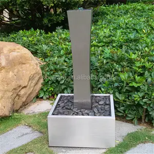 Fuente Popular de columna de acero inoxidable para jardín, fuente de agua para interior y exterior