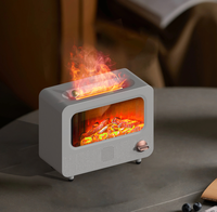Difusor de aceite esencial único 2024 chimenea llama 3D simulada 7 colores altavoz de diente azul difusor de fragancia inteligente ultrasónico